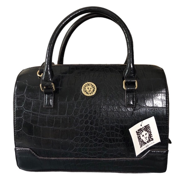 Anne Klein Bags Anne Klein Black Croc Embossed Duffel Bag Poshmark
